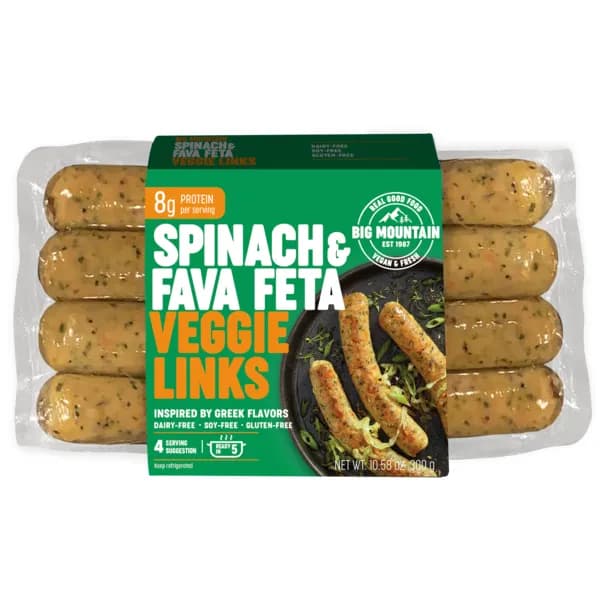 Spinach & Fava Feta Mediterranean-Inspired Veggie Links