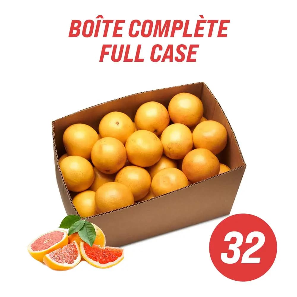 Pamplemousses rouges rubis (caisse complète : 32)