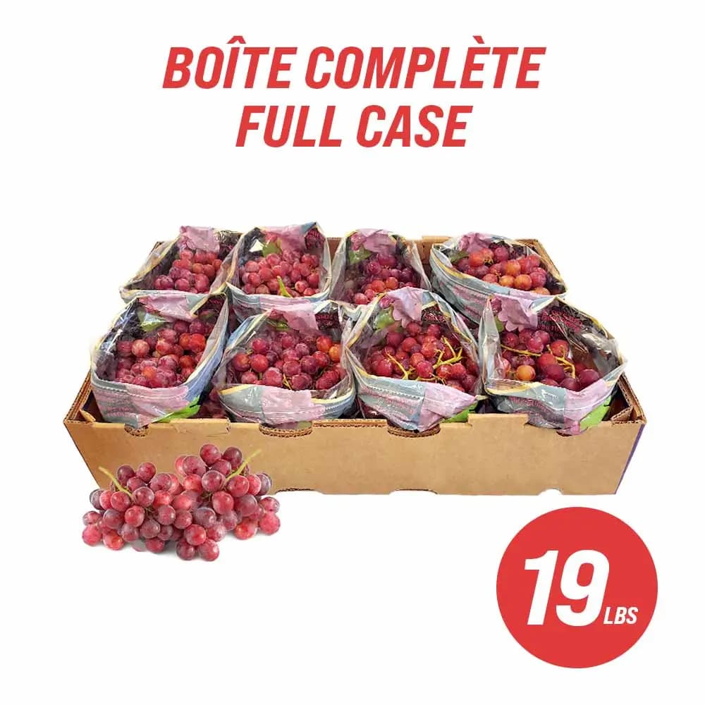 Raisins rouges sans pépins (caisse complète : 19 lb)