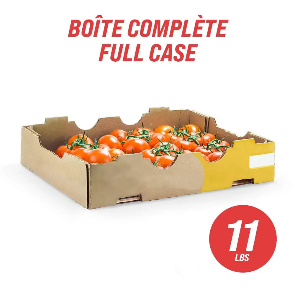 Tomates en grappe (caisse complète : 11 lb)