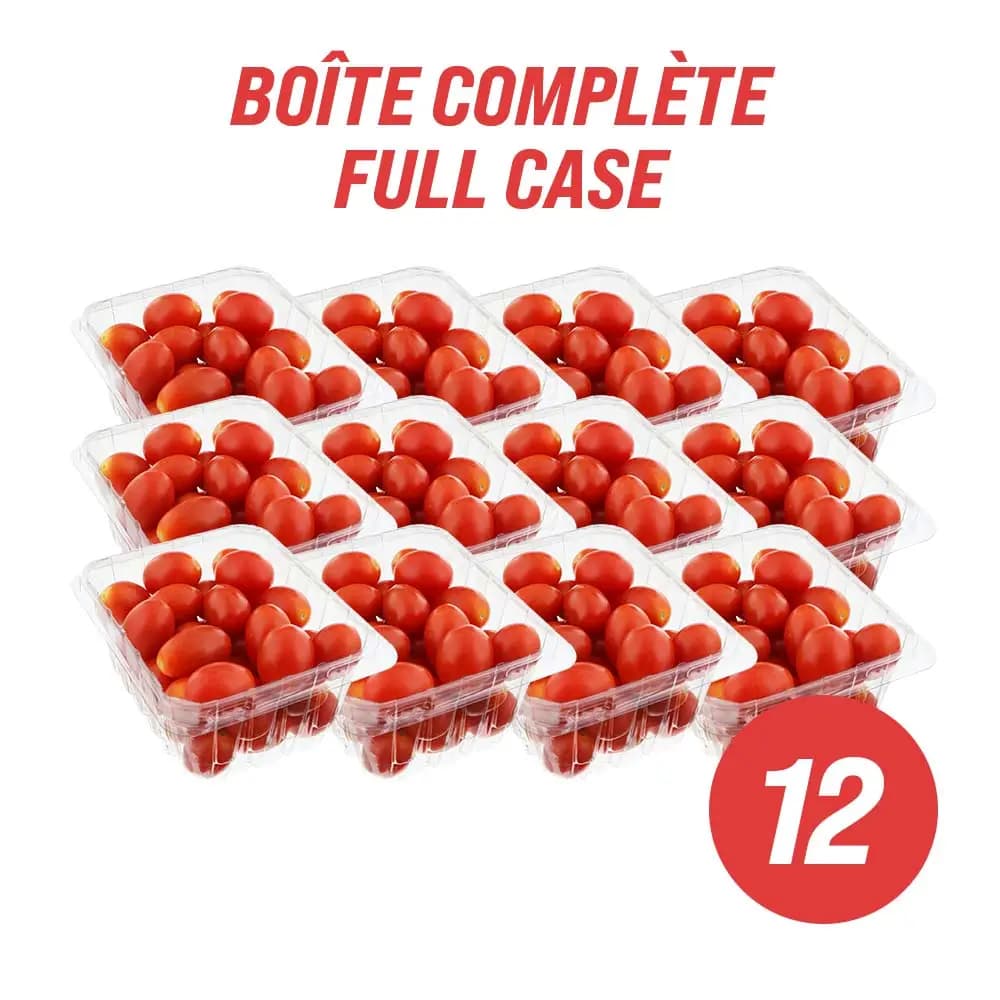 Tomates raisins sucrées (caisse complète : 12 pintes)
