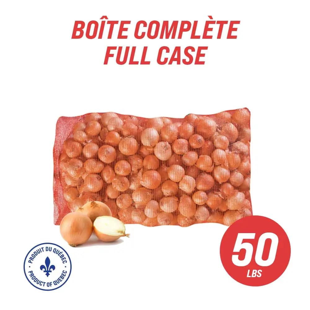 Oignons - Québec (caisse complète : 50 lb)